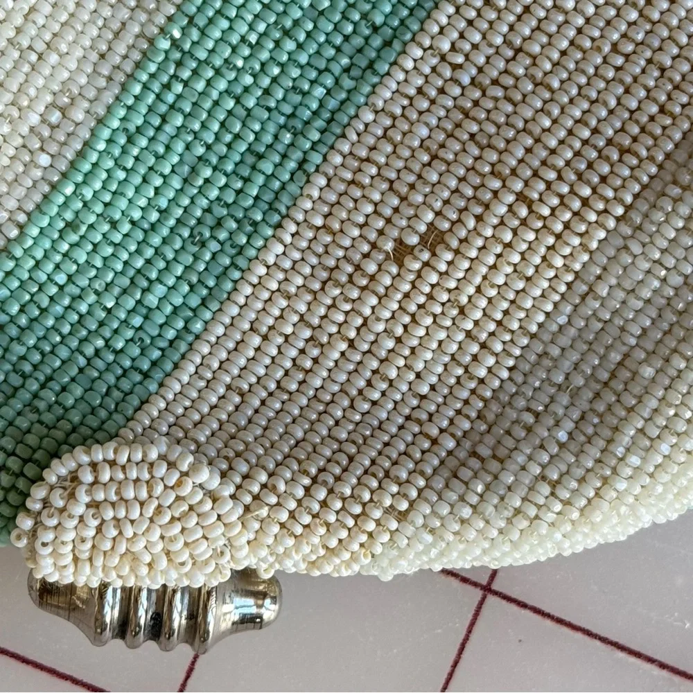 Vintage 1930s Beaded Bag Handmade in Belgium with Strap